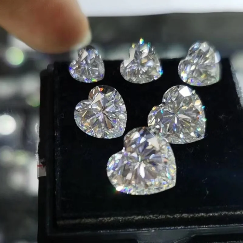 

Wholesale Moissanite Diamonds Loose Stone 7.5x7.5mm 1.5ct White D vvs GRA Heart Cut Moissanite Gemstone Low Price