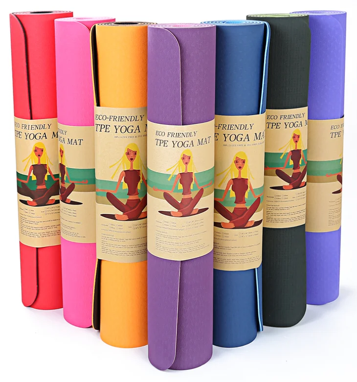 

Tking super custom made 10mm double layer Cheap price stock TPE yoga mat 6mm gym mat fitness mat with large quantity, Customized color
