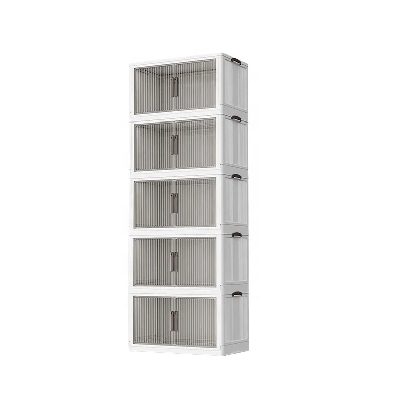 60 Sides Wide Collapsible Plastic Storage Foldable Cabinet High Quality Storage Container Baby Toys Snacks Storage Cabinet