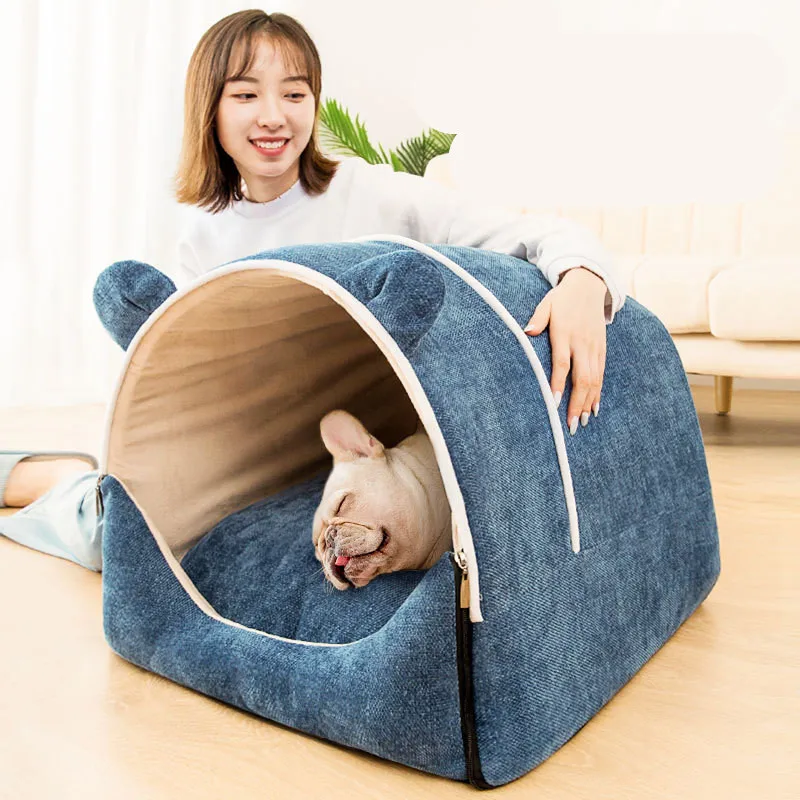 

Dog Kennel Keeps Warm In Winter, Removable And Washable House Type Enclosed Indoor Large Space Method To Fight Cat Kennel Pets A, Customized color