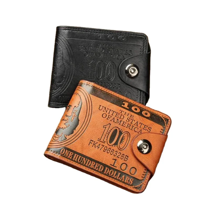 

202 New 100 dollars pattern wallet for mens designer leather money clip