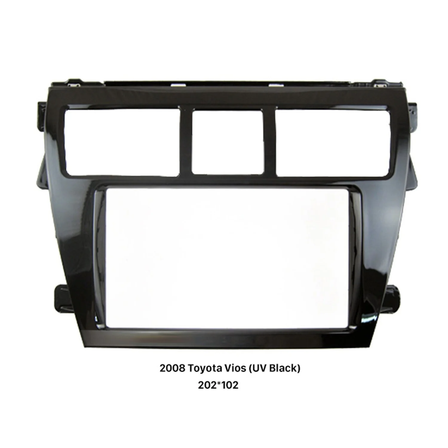 

UV Black 202*102mm 2Din Car Radio Fascia for 2008 Toyota Vios Dash Kit DVD Frame Face Plate