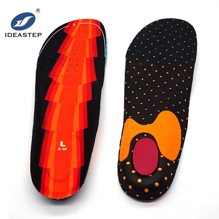 

Ideastep OEM poron pad orthotic insoles full length arch support stability insole and anti slip sport insole manufacturers, Orange+black+red