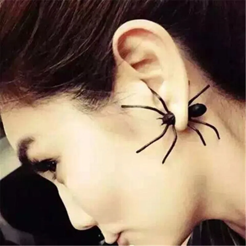 

Punk Earring Black Spider Ear Stud Funny Weird Design Earring Decoration Jewelry Accessories for Party