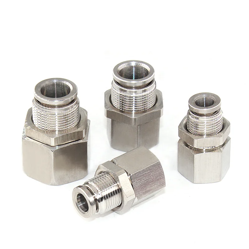 

PMF bulkhead metal pneumatic fitting joint hose connector female thread pt npbt 1/8 1/4 3/4