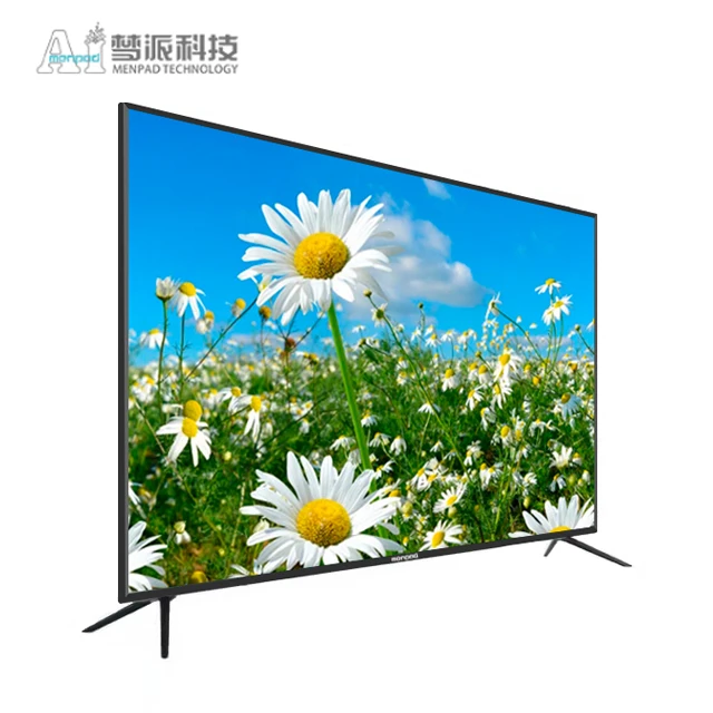 

wholesale price large screen tempered glass android 4k UHD 75inches crt flat screen led smart tv, Black color