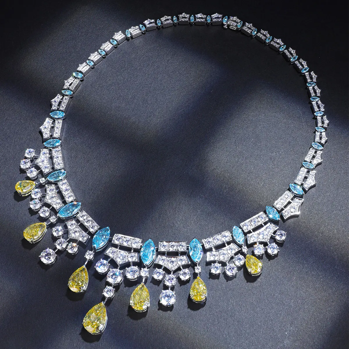 

Anster self-design simulated diamonds necklace custom made accept jewelry necklace, White