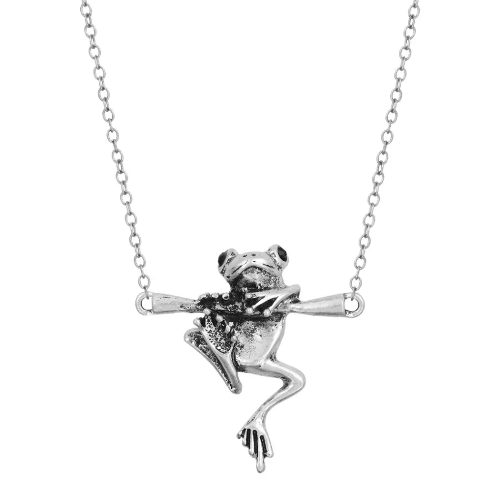 

Amazon Hot Selling Silver Necklace 2021 New Design Handmade Cute Frog Necklace