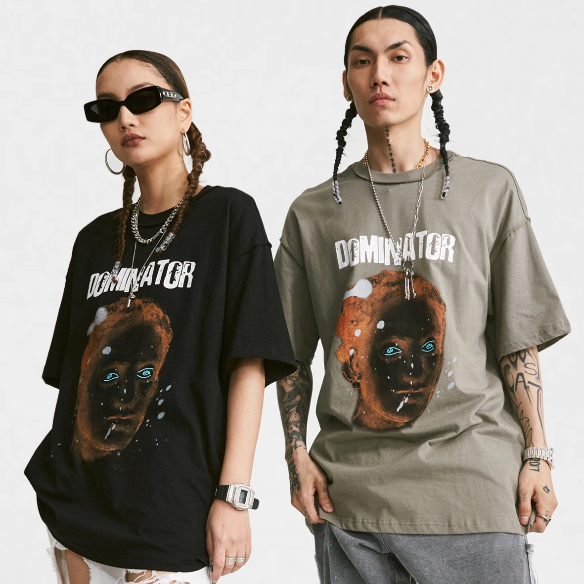 

Europe And America 200G Fashion Unisex Street Wear Cheap Character Printed Short Sleeve T Shirt Cotton For Men And Women