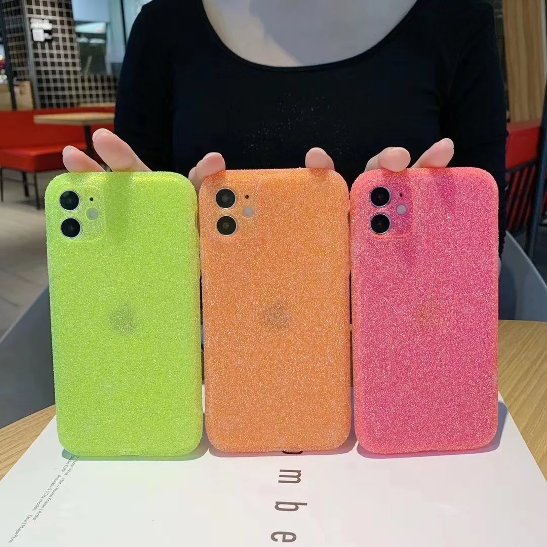 

Fluorescent color bling for iphone 11 case silicone for luxury iphone cases 11 pro max 7 8 plus phone cover