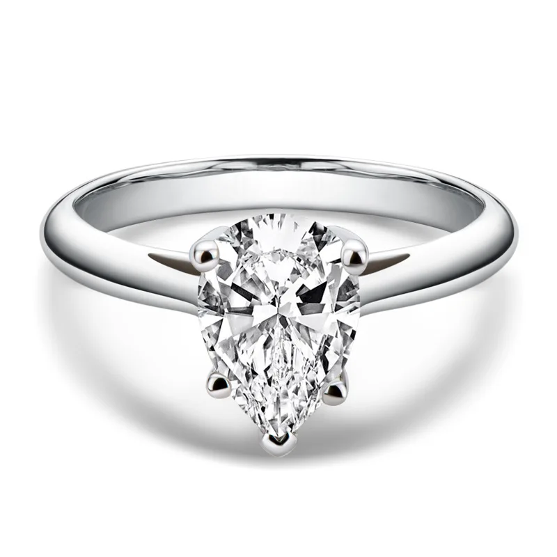 

2 carat Pear Cutting moissanite ring 18k gold platinum moissanite engagement ring