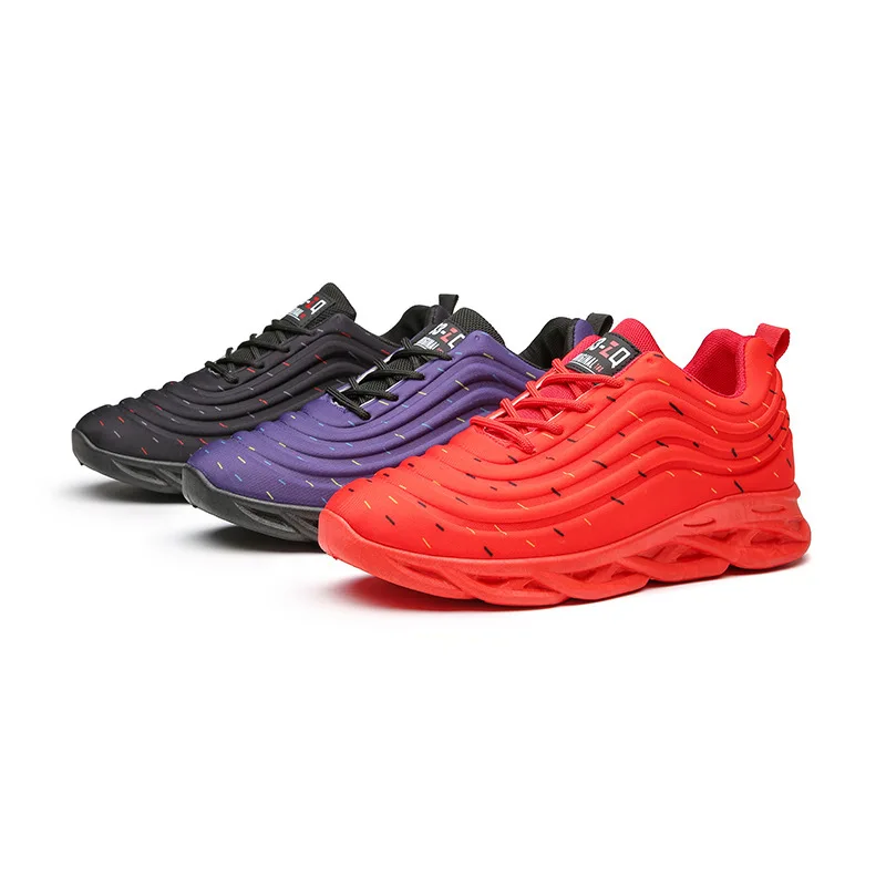 

manufacturer small orders men running shoes breathable outdoor sports Wear-Resistant chunky fashion 2021 red bottom sneakers, Custom ( black&red)