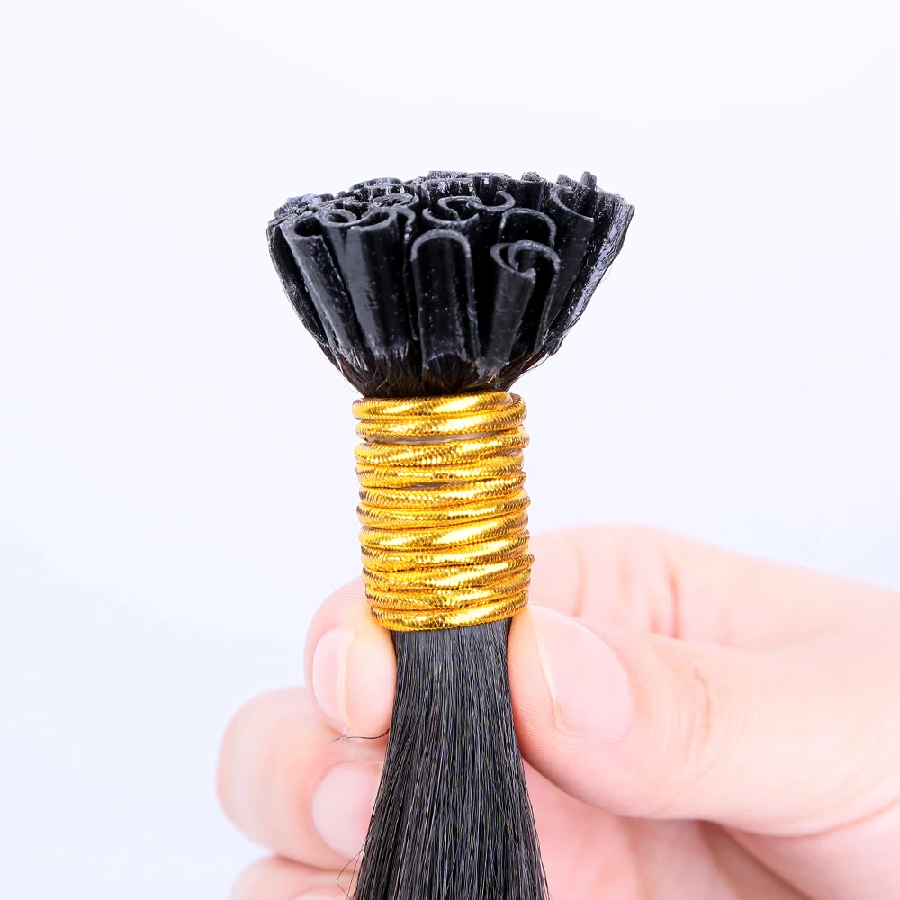 

TopElles Pre-bonded hair extension 100% Human Hair Extension U Tip Real Human Hair, Natural color