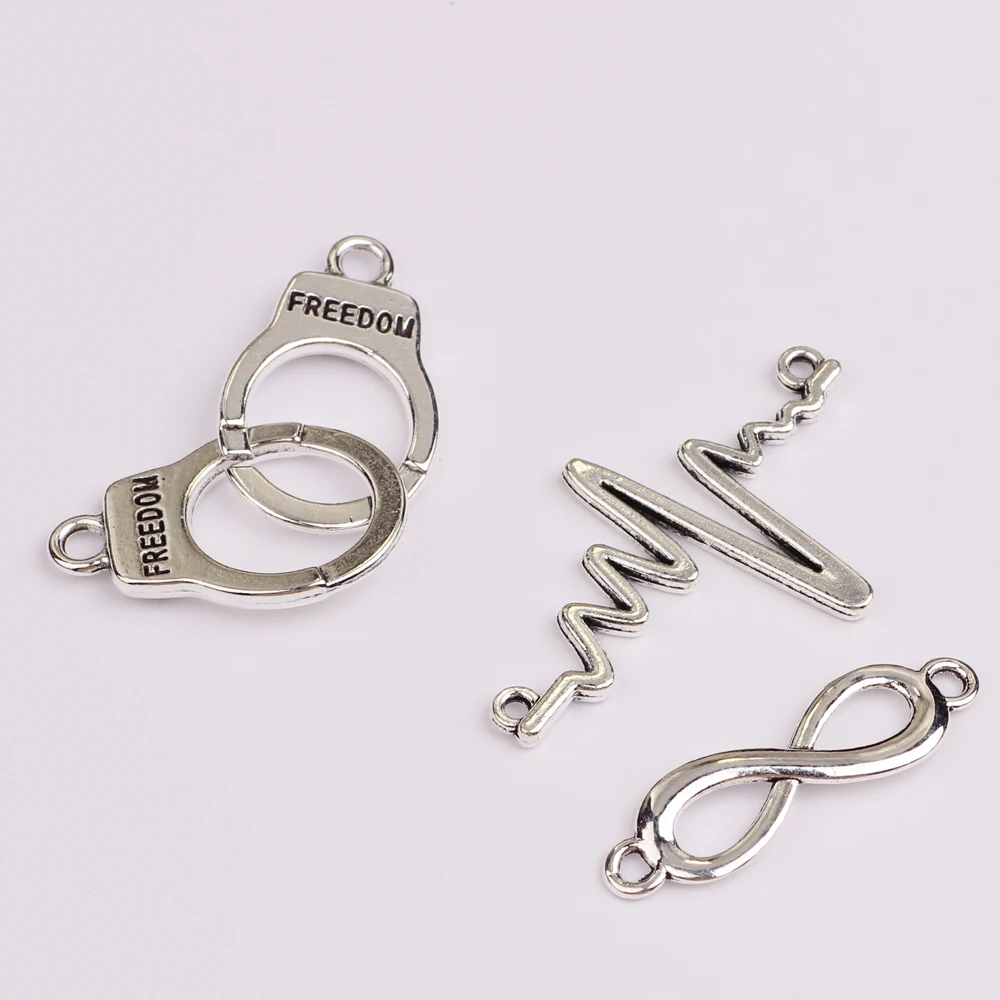 Custom Silver Zinc Alloy Infinity Handcuffs Jewellery Connectors ...