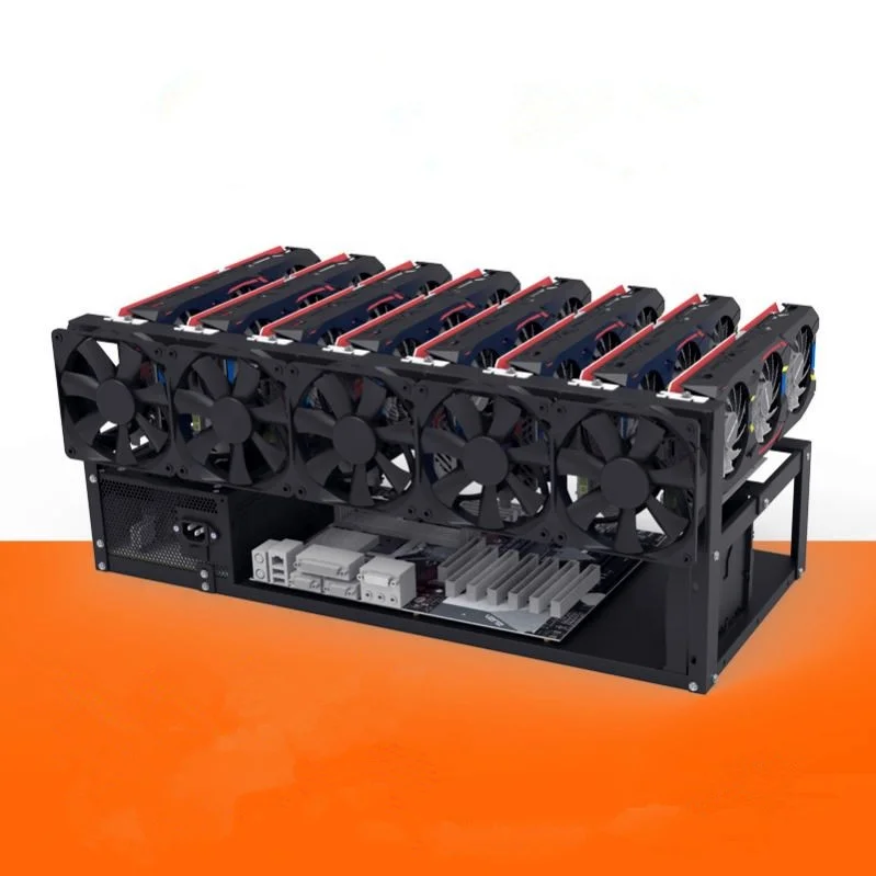 

Hot Sale Product 8GPU Open Air Rig Frame Steel 8 GPU Rig Rack in stock, Black