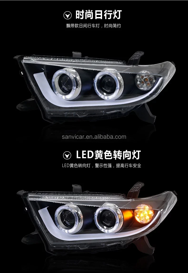 NEW SET Toyota Highlander 2011-2013 Headlights Headlamps Headlight Headlamp