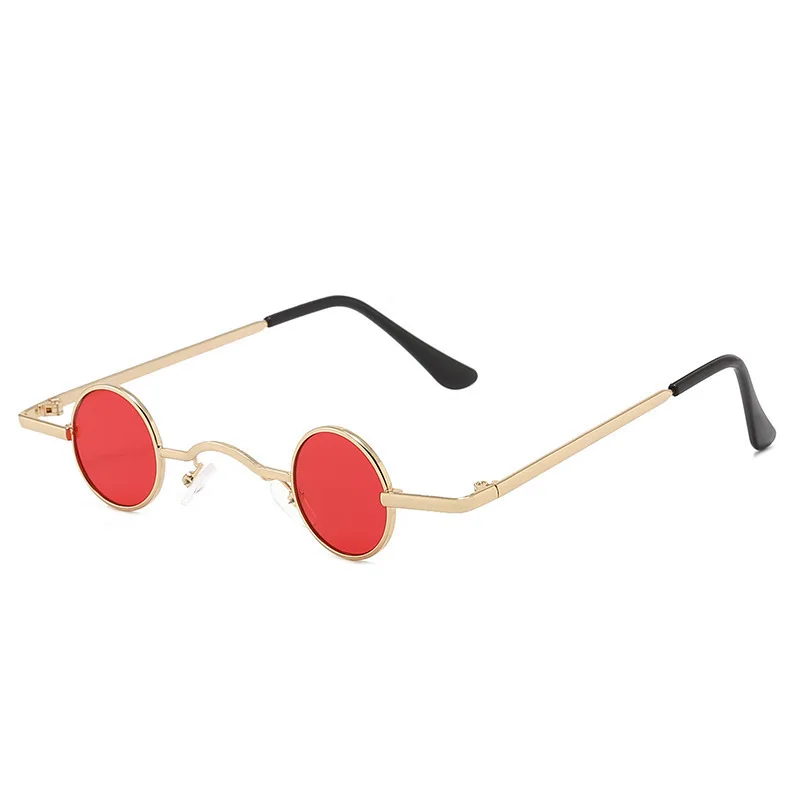 Ins Popular Fashion Small Round Punk Double Bridges Women Sunglasses Retro Flip Lens Shades UV400 Men Rivets Sun Glasses