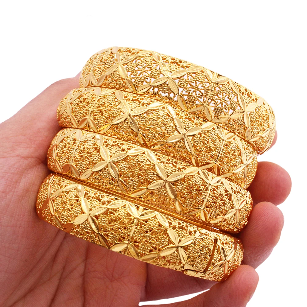 

luxury new 18K gold plated open bangles for women jewelry accessories bracelet wedding gifts Dubai Jewelry ornament Wholesale