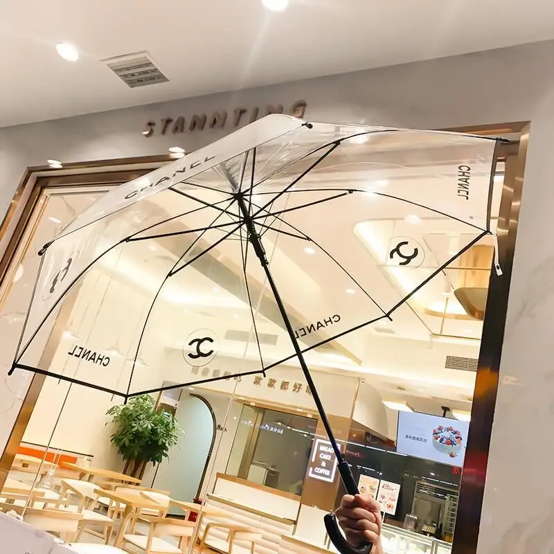 

New design Spoof Channel Logo straight Promotion Transparent umbrella / Princess umbrella / clear umbrella Popular High Quality