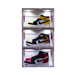 Voice control acrylic shoe display box side open d