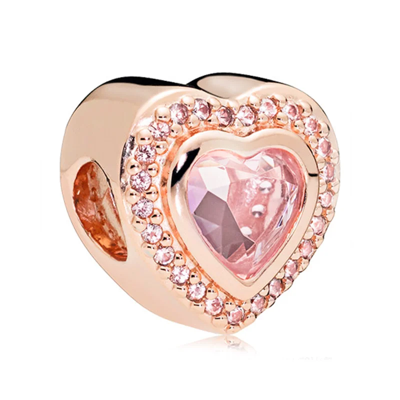 

Wholesale Rose Gold Angel Wings Flower Balloon Crown Pendant Beads Fit Original Charms Bracelet Diy Women Jewelry Gifts