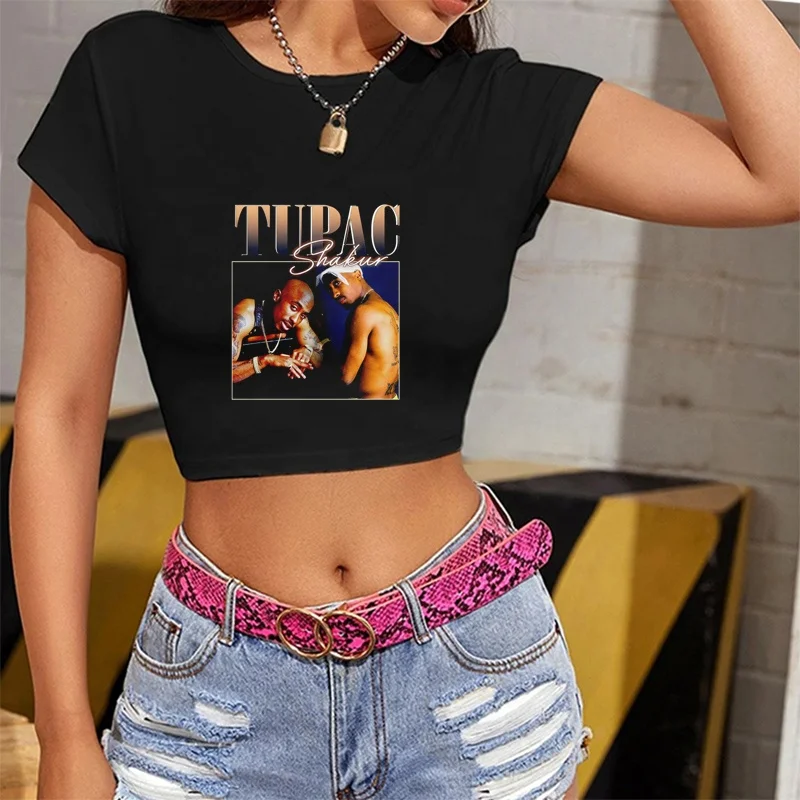 

2021 New Style Women T Shirt Graphic Tees T Shirt Streetwear Hip Hop T-shirt Shirt Clothes Women's Crop Tops, Black white