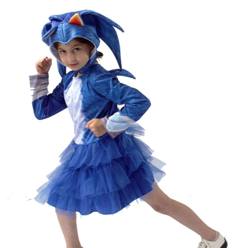 

Children's Day Sonic Hedgehog Girls Cosplay Clothing and Dress Stage Children's Costume