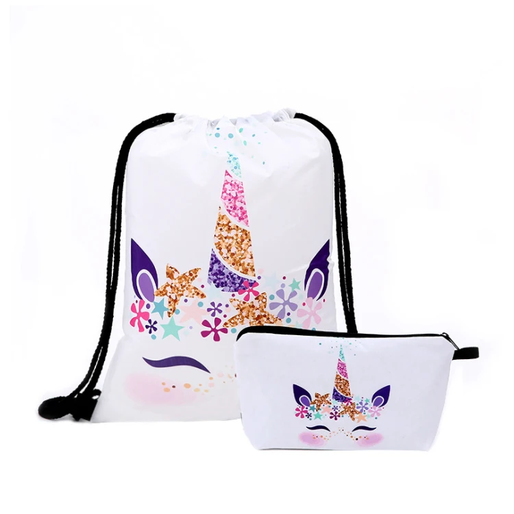 

Factory Price Custom Fashion 210D Promotional Cartoon Drawstring Makeup Bag
