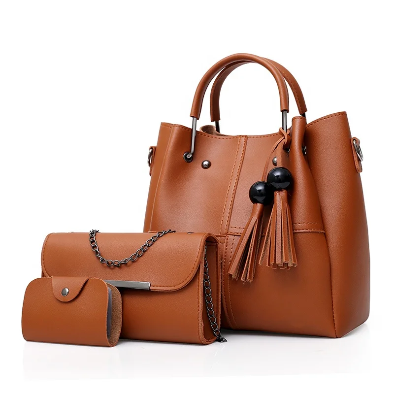 

Fashion Womens Tote Bags Handbags Sets 3 pieces PU Leather Satchel Purse Ladies Briefcase Travel Messenger Crossbody Bags