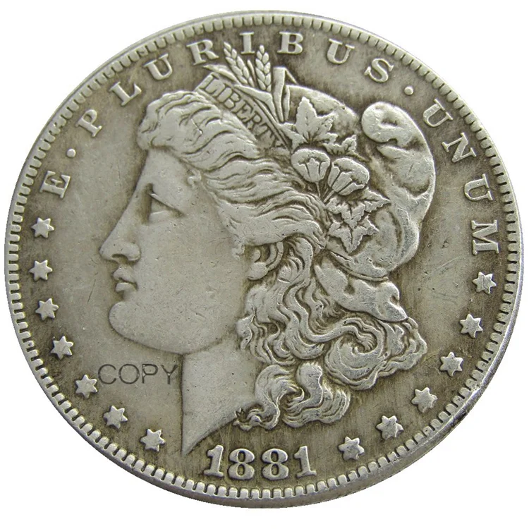 

US 1881 P/CC/O/S Morgan Dollar Silver Plated Replica Decorative Commemorative Coins