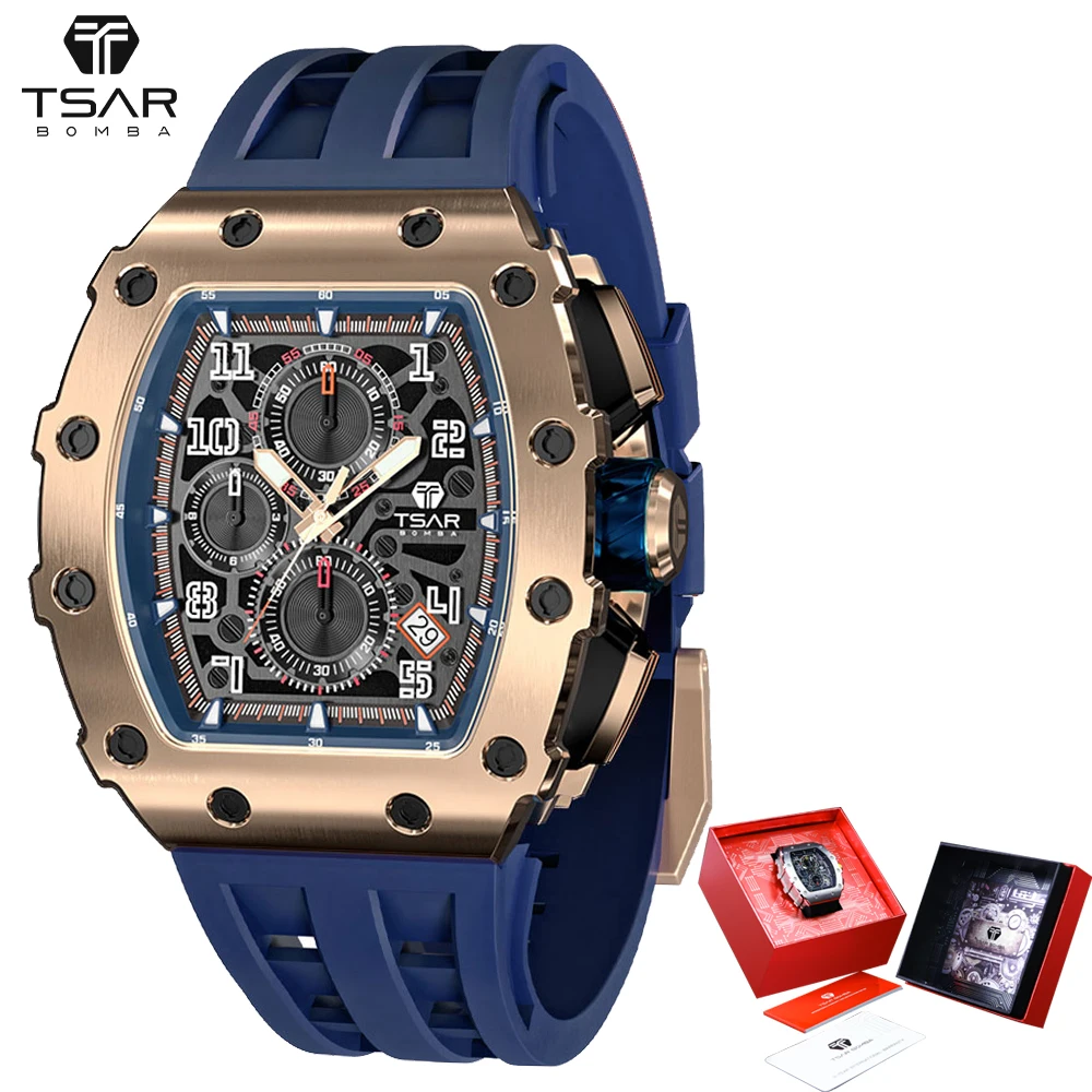 

Free Shipping 2021 New Luxury Brand Sapphire Crystal Silicone Strap Mens Watch