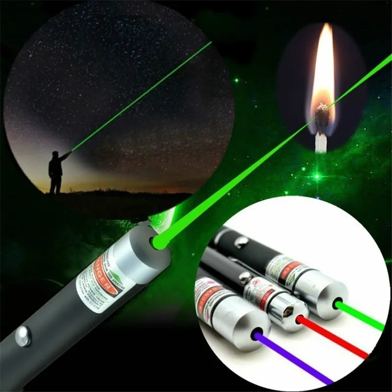Blue Red Green Powerful Laser Pen Beam Light 5mW Laser Presenter Light Hunting Laser Sight Device Teaching Outdoor Survival Tool