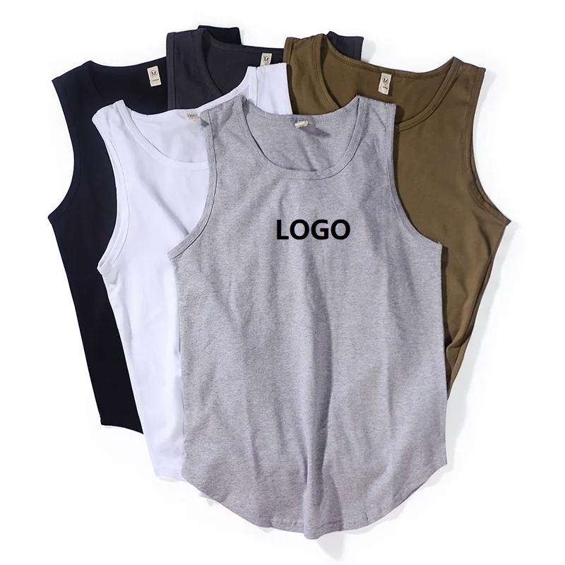 

OEM Custom Print Logo Cotton Gym Clothing Active Wear Men Fitness Tank Top