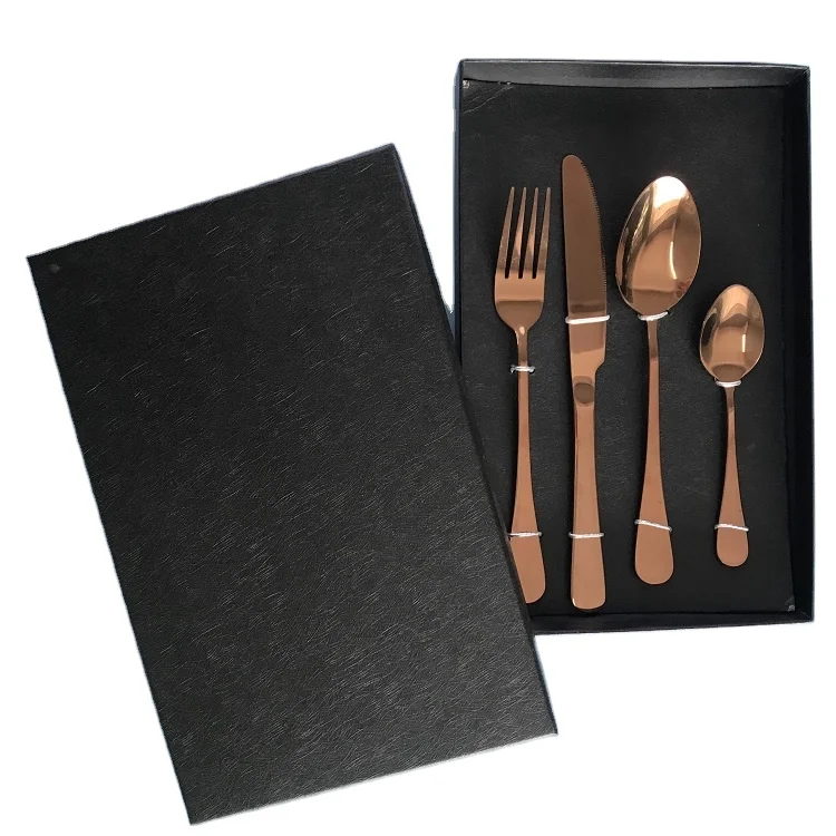 

Hot selling good quality sustainable different color cutlery knife and forks flatware set, Pvd