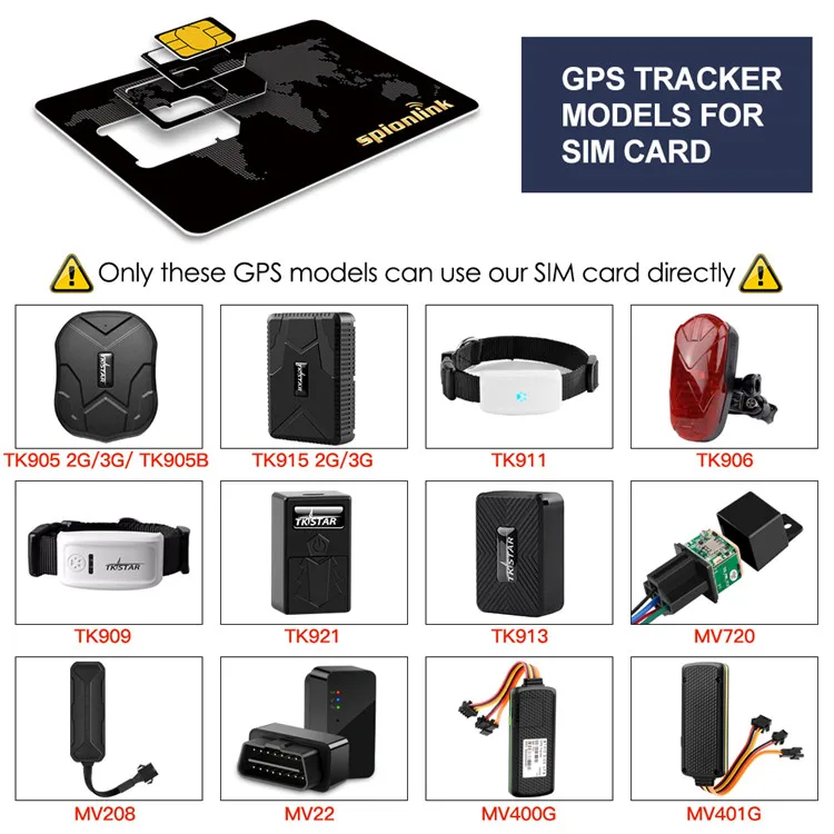 Sim Card For Gps Tracker Model Tk905/tk915/mv22/mv720/tk921/tk913/tk906