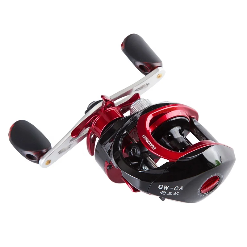 

7.1:1 GW metal baitcasting fishing reels cheap fishing reels with 8+1BB bearings, Black+red