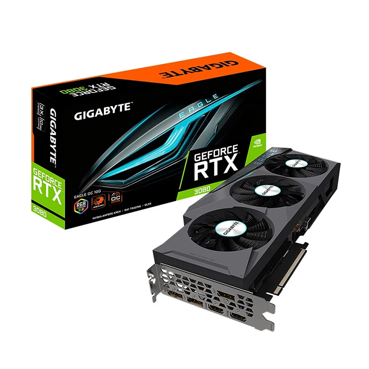 

STOCK GIGABYTE NVIDIA RTX 3080 EAGLE OC 10G Gaming Graphics Card with GDDR6X Memory