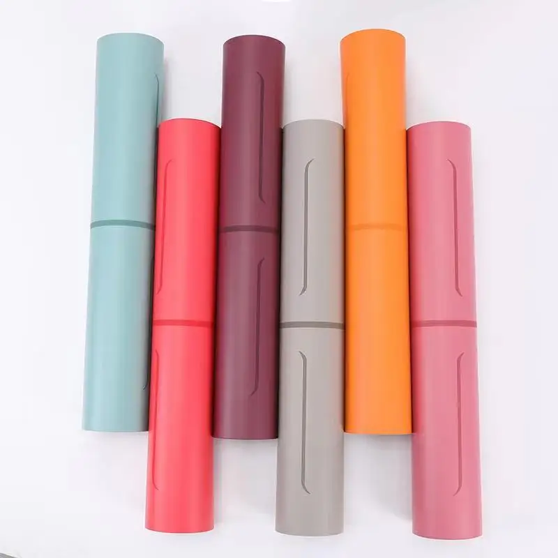 

Chinese custom design natural rubber pu yoga mat, Multi colors