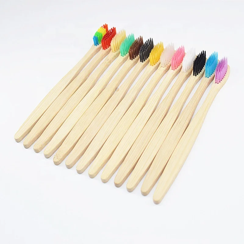 

OEM 5 pcs Bamboo Toothbrush Escova De Dentes Bambu Oral Hygiene Care Teeth Cleaning Brush Spazzolino Natural Wooden Tooth Brush, Multicolor