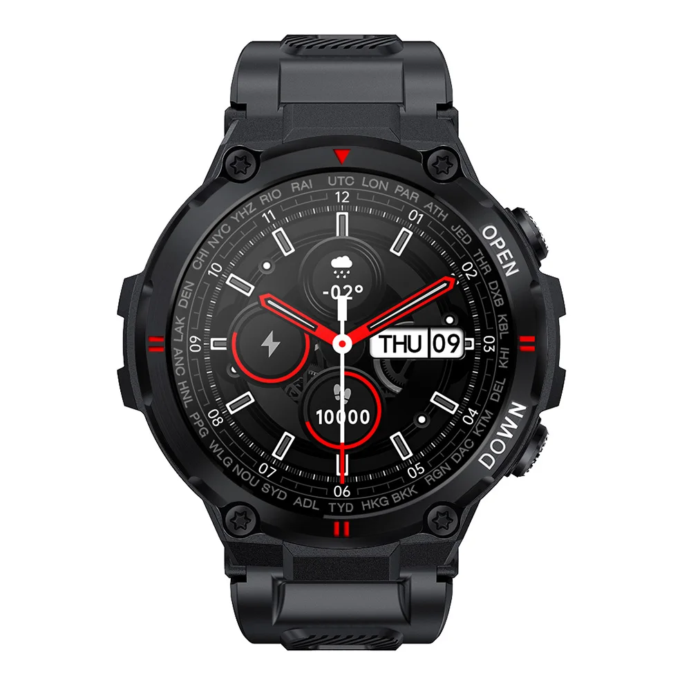 

KarenM new arrivals BT call sports smart watch K22 dial cusomization men women outdoor sports smartwatch for IOS Android, Grey/black/green