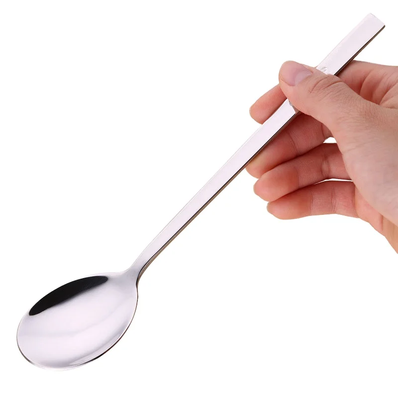 

Korean Style Stainless Steel Long Handle Coffee Dessert Tea Stirring Spoon Drinks Ice Cream Tableware Tool