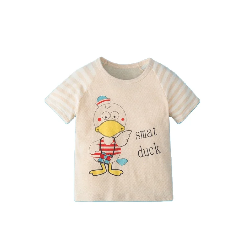 

New Children's Clothing Organic Color Cotton Children's T-shirt Big Children's Short-sleeved Summer Thin Baby Clothes