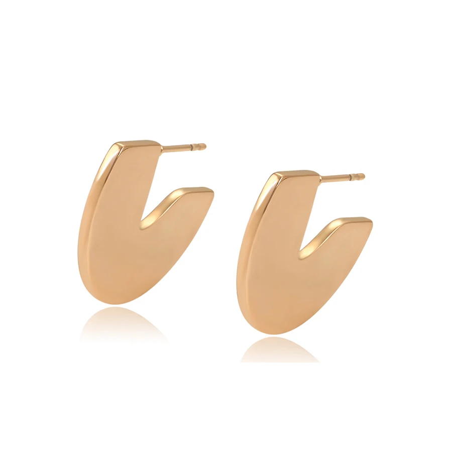 

99015 Xuping elegant 18k gold plated copper alloy simple modern style hoop earrings C20518