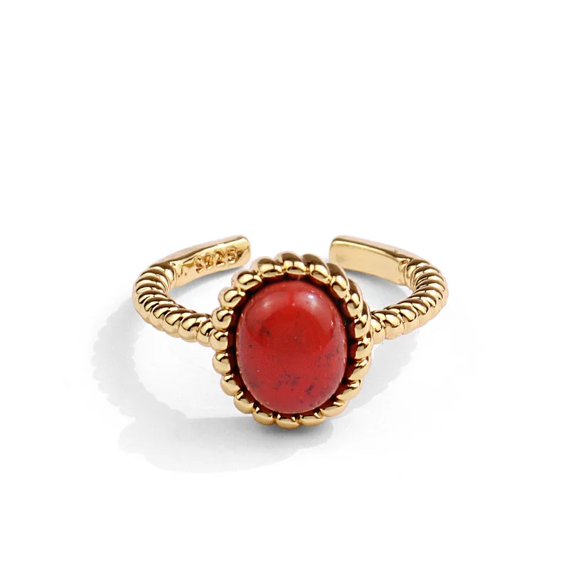 

New 2021 Fashion Design Ruby Ring Open Twist Woven Vintage Ring