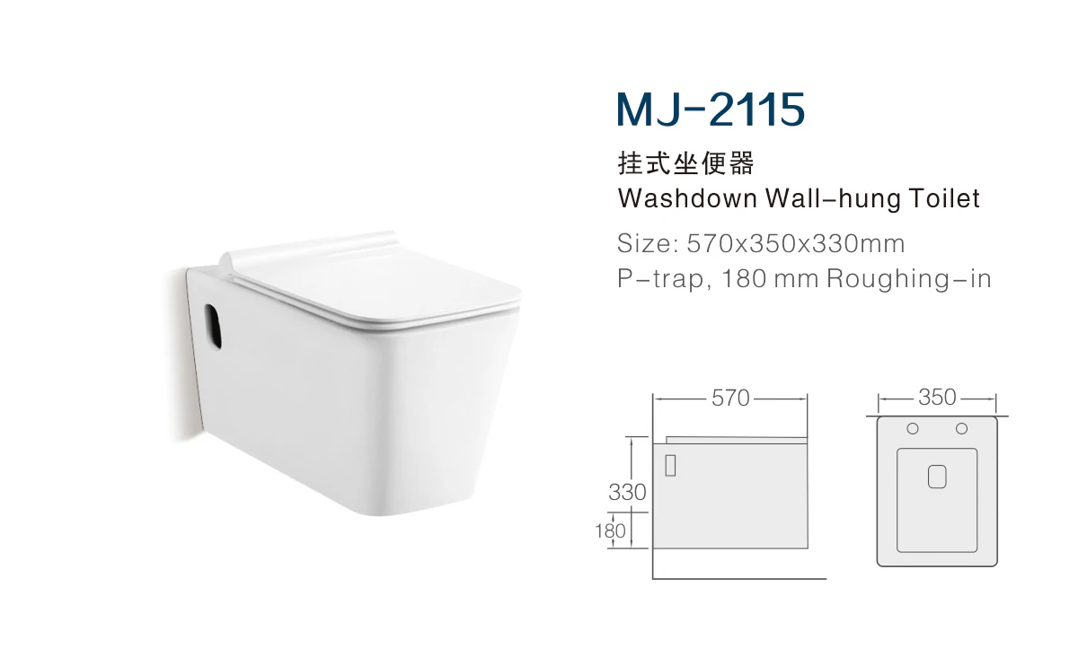 factory sanitary ware ceramic closestool one piece wc toilet white wall hung toilet bowl MJ2115