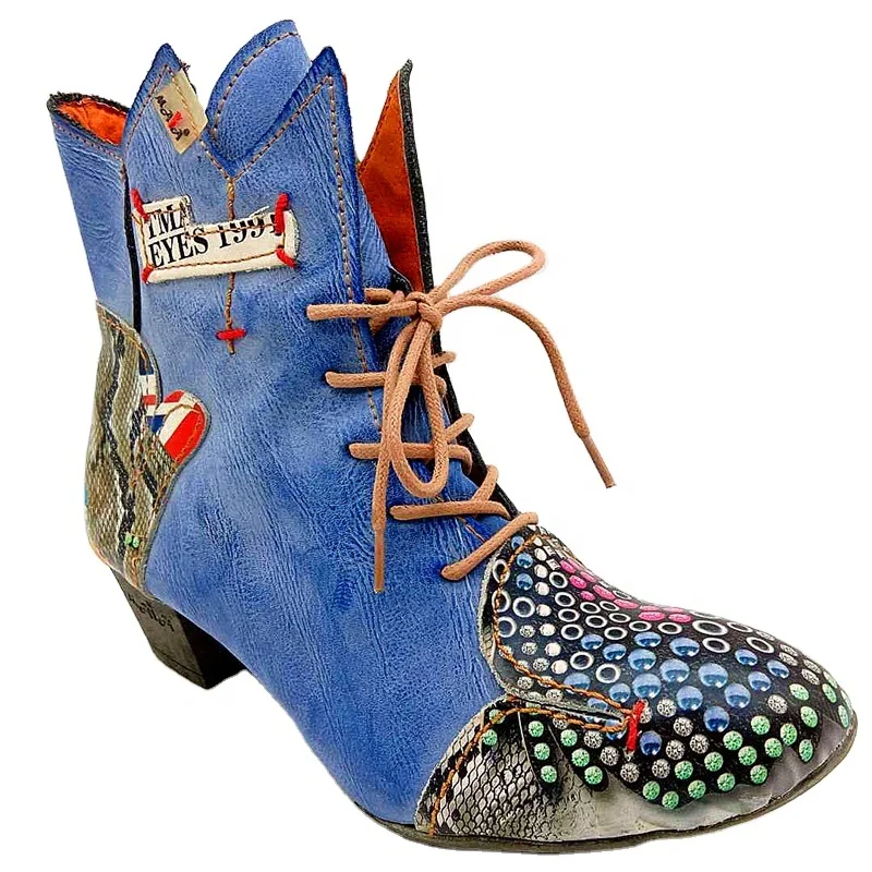 

Winter Polished Leather Women's Shoes Printed Snake Skin Popular Casual Boots, Colors