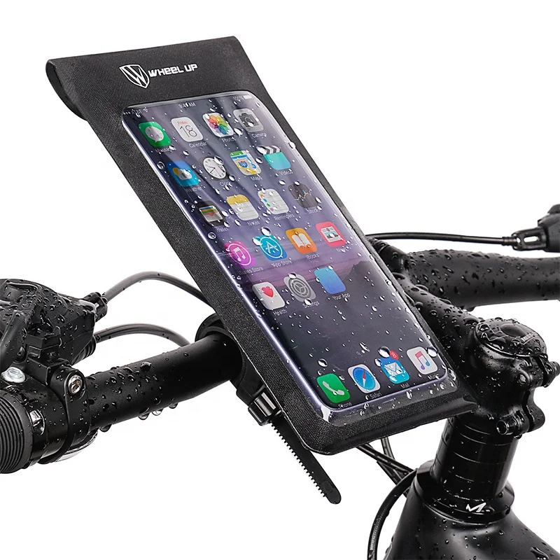 

WHEEL UP Ultra Thin Adjustable Touch Screen Phone Bike Waterproof Phone Holder Bag Handlebar, Black