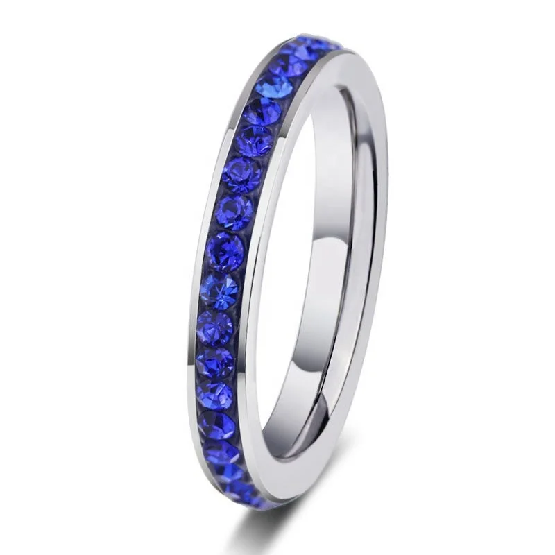 

PUSHI fashion couple stainless steel engagement wedding wing zirconfinger ring jewelry for ladies women, Silver ring