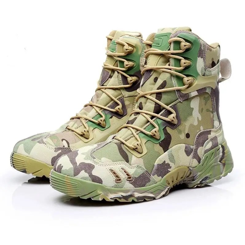 

Lightweight factory price stock waterproof Camouflage heated hunting equipment army hunting boots Unisex Shoes, Camouflage green