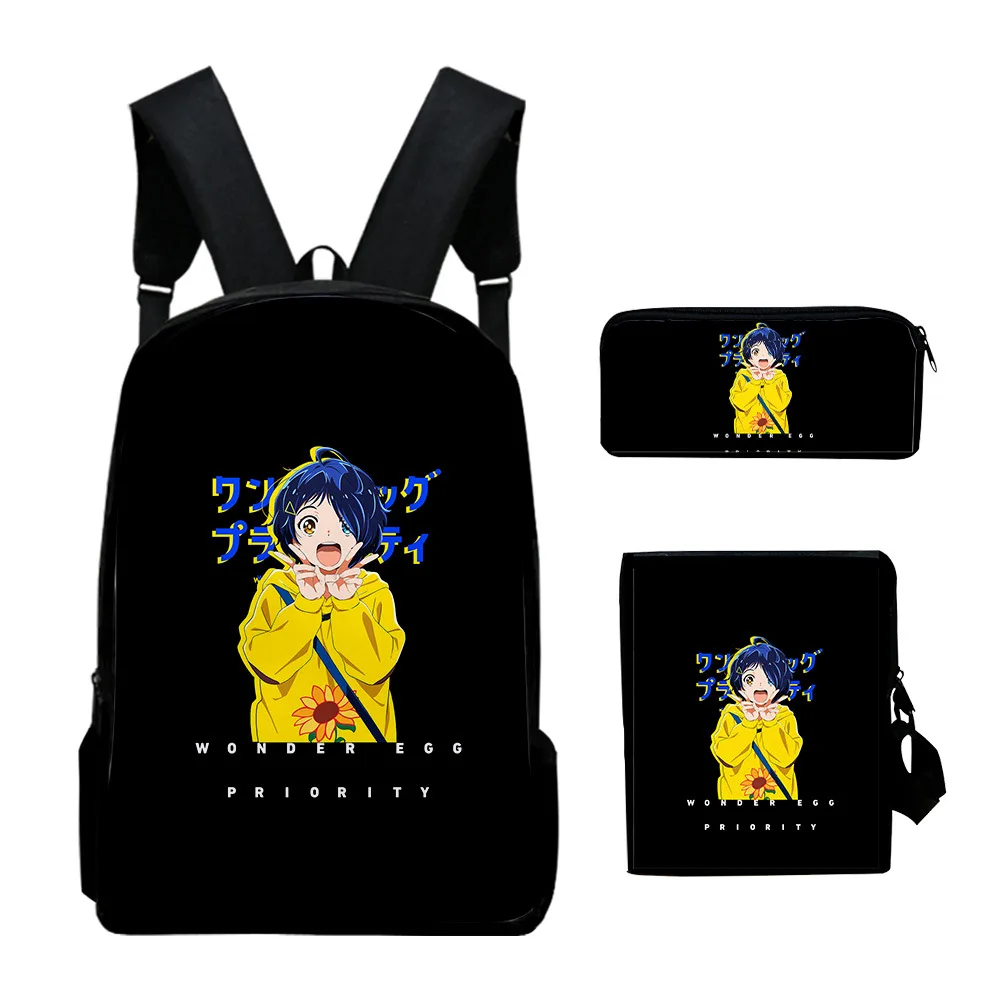 

The new school bag WONDER EGG PRIORITY Backpack pen bag three-piece school bag set customization